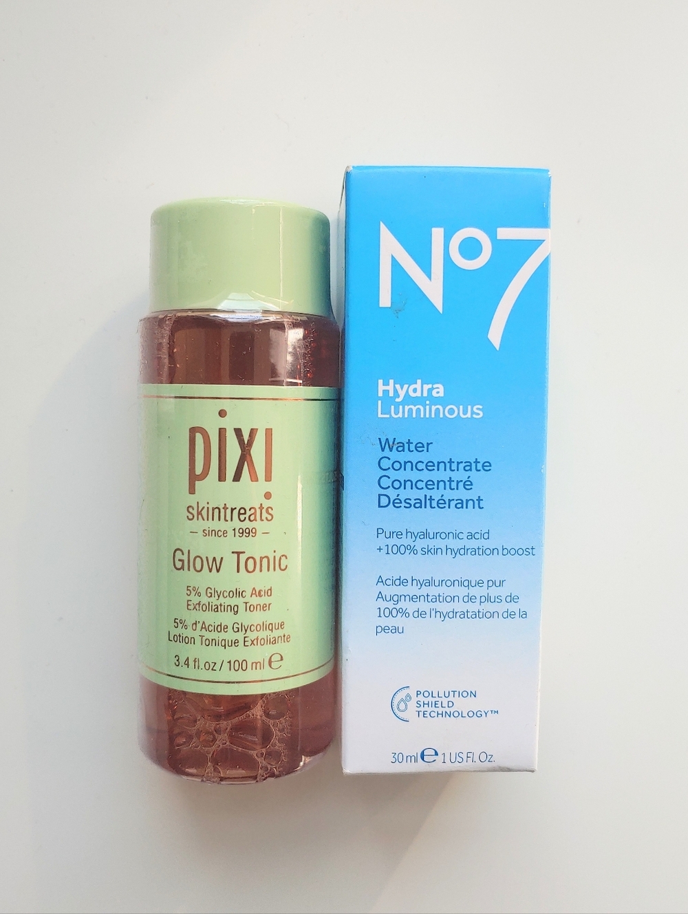 Pixi Skintreats Glow Tonic & No7 HydraLuminous Water Concentrate Skin Care Set